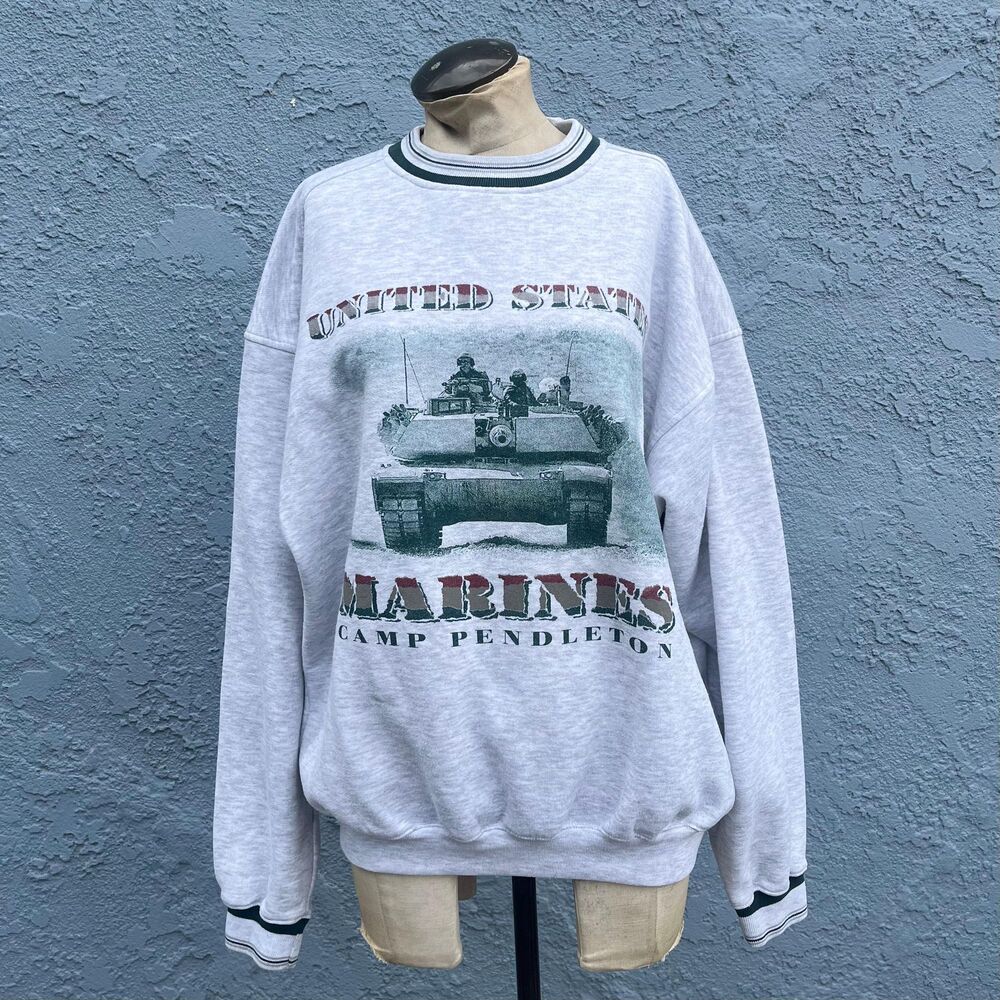 Crewneck Sweatshirt Camp Pendleton Marines Vintage Size Gear Large